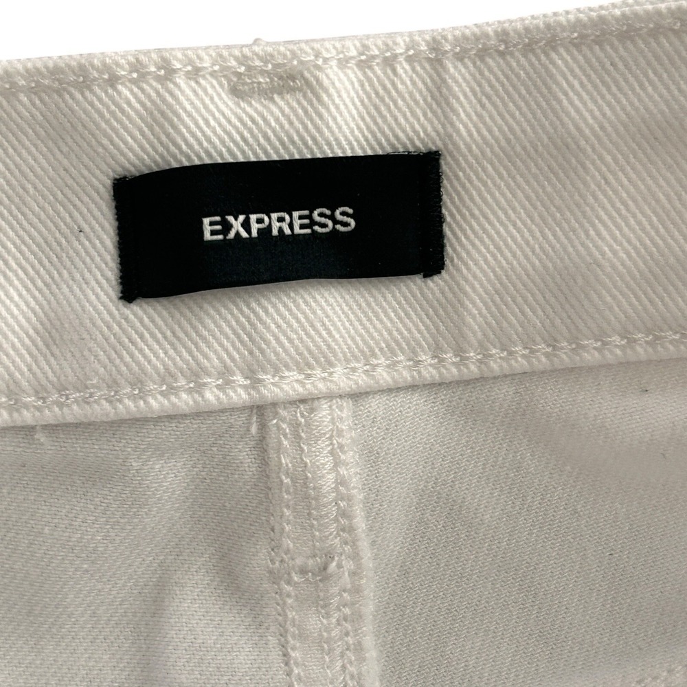Express Ladies‎ Size 4R Y2K Style Preppy Relaxed White Straight low Rise Jeans - Picture 5 of 16